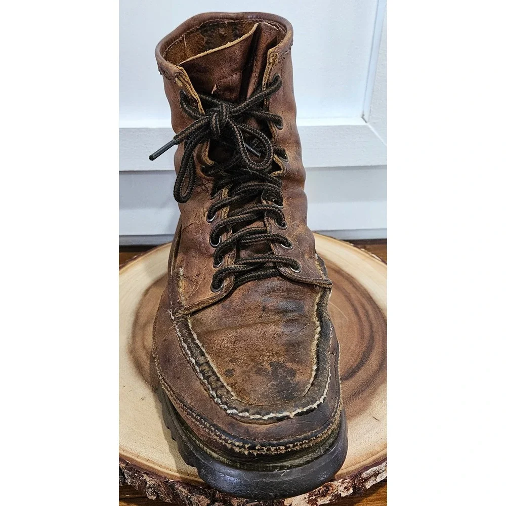 VTG W.C. Russell Moccasin Co Bird Shooter BLUE LABEL 50s 60s Boots Vibram 111/2